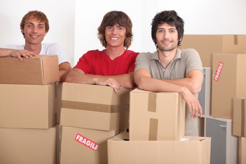Business storage space in Westkensington with stacked boxes