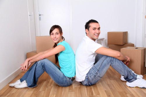 Packed student belongings ready for a Westkensington move
