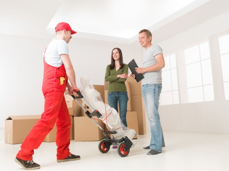 Team reviewing safety procedures to maintain a secure removal service