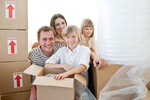 Packed household items ready for transport during a removals job
